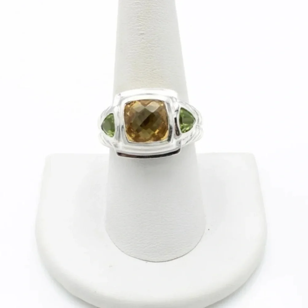 - Judith Ripka sterling silver peridot citrine ring - Picture 1 of 4